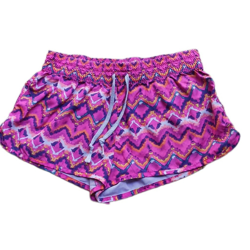 Op Women's Running Shorts Large Hot Pink Tie Dye Aztec